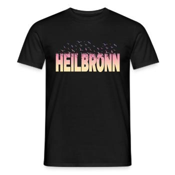 Heilbronn Allemagne Ville Police Oiseaux Skyline - T-shirt homme - noir - Devant - AI Model Male 178 light (178cm)