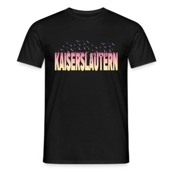 Kaiserslautern Germany City Font Birds - Men's T-Shirt - black - Front - AI Model Male 178 light (178cm)