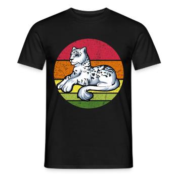 Schneeleopard - Männer T-Shirt - Schwarz - Vorne - AI Model Male 178 light (178cm)