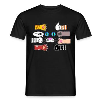 Cat Design Cat Paws Cat Muzzle - Men's T-Shirt - black - Front - AI Model Male 178 light (178cm)
