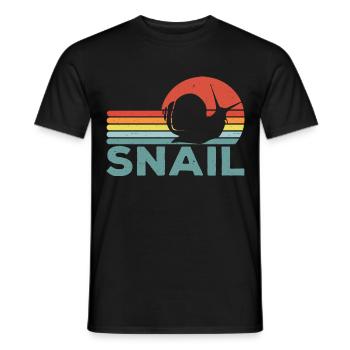 Snail Lover Retro Snail Owner Sluggish - Men's T-Shirt - black - Front - AI Model Male 178 light (178cm)