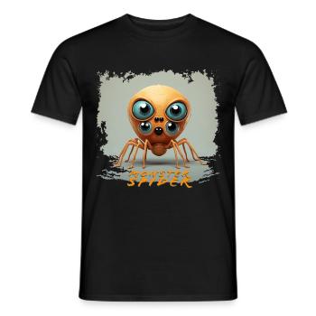 Monster Spinne: Knuffiges Monster mit Kulleraugen - Männer T-Shirt - Schwarz - Vorne - AI Model Male 178 light (178cm)