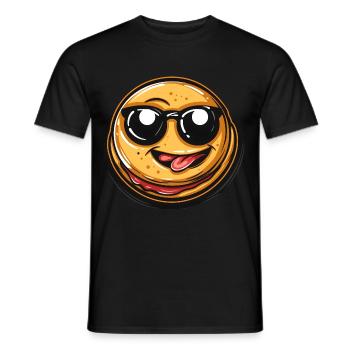 Lustiger Pancake mit Sonnenbrille Karneval Feiern - Männer T-Shirt - Schwarz - Vorne - AI Model Male 178 light (178cm)