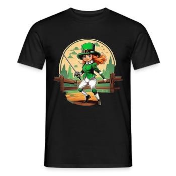 St. Patrick's Day Kleeblatt Fechten - Männer T-Shirt - Schwarz - Vorne - AI Model Male 178 light (178cm)