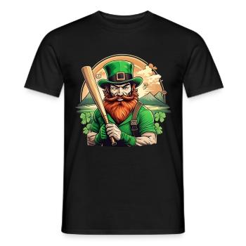 St. Patrick's Day Shamrock Baseball - Men's T-Shirt - black - Front - AI Model Male 178 light (178cm)