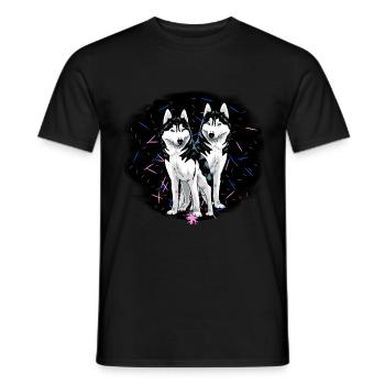 Husky Hunde Hund Haustiere Hundehalter Rassehund - Männer T-Shirt - Schwarz - Vorne - AI Model Male 178 light (178cm)