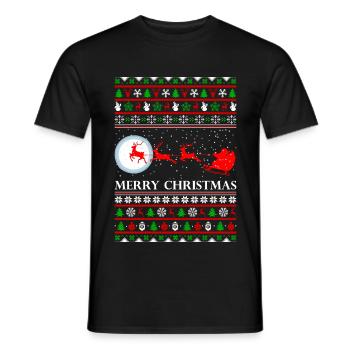 Ugly Christmas Santa Claus Design - Männer T-Shirt - Schwarz - Vorne - AI Model Male 178 light (178cm)