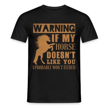 Equine Horse Riding Pony Equestrian Equestrian Gift - Men's T-Shirt - black - Front - AI Model Male 178 light (178cm)