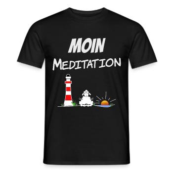 Moin Meditation - Männer T-Shirt - Schwarz - Vorne - AI Model Male 178 light (178cm)