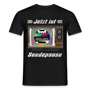 Jetzt ist Sendepause Testbild Tv - Männer T-Shirt - Schwarz - Vorne - AI Model Male 178 light (178cm)