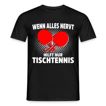 Tischtennisspieler Geschenk Ping Pong Tischtennis - Männer T-Shirt - Schwarz - Vorne - AI Model Male 178 light (178cm)