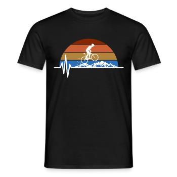 Mountain Bike Heartbeat Cute Bike Heartbeat - T-shirt homme - noir - Devant - AI Model Male 178 light (178cm)