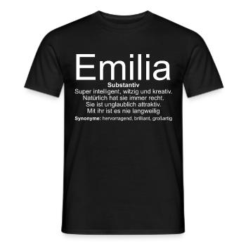 Name Definition Emilia - Männer T-Shirt - Schwarz - Vorne - AI Model Male 178 light (178cm)