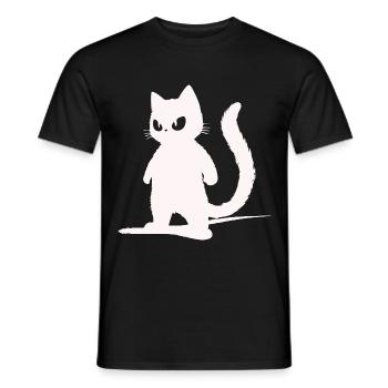 Cool White Cat Silhouettes Design - Men's T-Shirt - black - Front - AI Model Male 178 light (178cm)