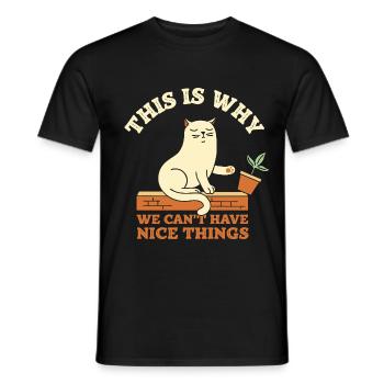 C’est pourquoi nous ne pouvons pas avoir de belles choses - T-shirt homme - noir - Devant - AI Model Male 178 light (178cm)