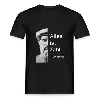 Gift Math Teacher | Pythagoras All is number - Men's T-Shirt - black - Front - AI Model Male 178 light (178cm)