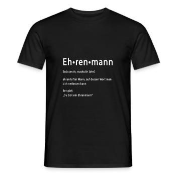 Ehrenmann Parole de Jeunesse | Explication avec exemple - T-shirt homme - noir - Devant - AI Model Male 178 light (178cm)