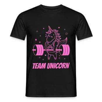 Unicorn Gym Club - Team Einhorn - Männer T-Shirt - Schwarz - Vorne - AI Model Male 178 light (178cm)