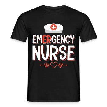 Infirmière infirmière - T-shirt homme - noir - Devant - AI Model Male 178 light (178cm)