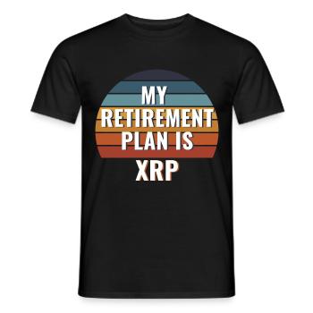 Mon plan de retraite est Ripple, XRP- Funny Crypto - T-shirt homme - noir - Devant - AI Model Male 178 light (178cm)