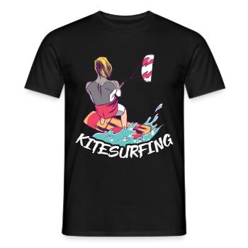 Kitesurfen Kiteboarding Kite Kiten - Männer T-Shirt - Schwarz - Vorne - AI Model Male 178 light (178cm)
