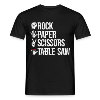 Rock Paper Scissors Table Saw - Men's T-Shirt - black - Front - AI Model Male 178 light (178cm)