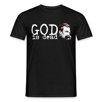 Friedrich Wilhelm Nietzsche God is dead - Men's T-Shirt - black - Front - AI Model Male 178 light (178cm)