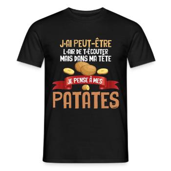 Jardinage Humour Jardin Patate Cadeau Jardin - T-shirt homme - noir - Devant - AI Model Male 178 light (178cm)