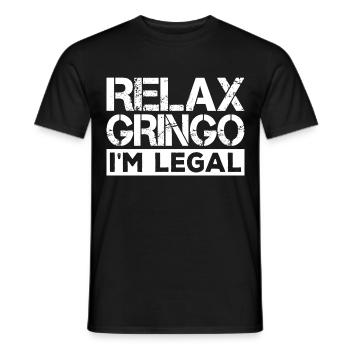 Relax, Gringo, I'm Legal Immigration - Men's T-Shirt - black - Front - AI Model Male 178 light (178cm)
