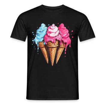 Crème glacée Crème glacée Été - T-shirt homme - noir - Devant - AI Model Male 178 light (178cm)
