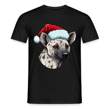 Hyena Christmas Animal Head - Men's T-Shirt - black - Front - AI Model Male 178 light (178cm)