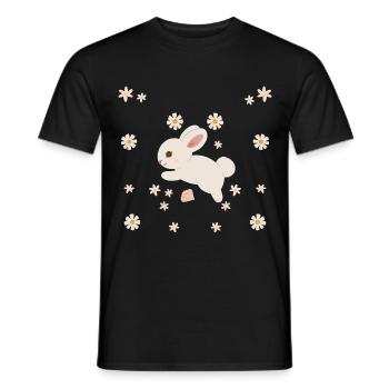 Bunny Child Rabbit Rodent Kids Easter - Men's T-Shirt - black - Front - AI Model Male 178 light (178cm)