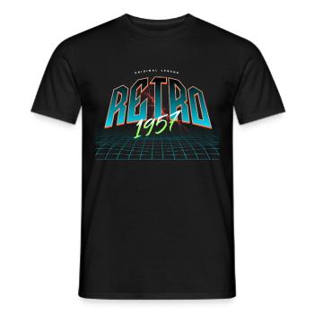 1957 Year of birth Year of birth - Men's T-Shirt - black - Front - AI Model Male 178 light (178cm)