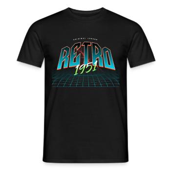 1951 Année de naissance Année de naissance - T-shirt homme - noir - Devant - AI Model Male 178 light (178cm)