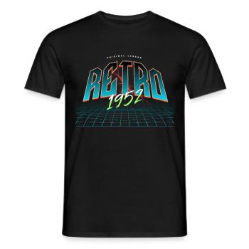 1952 Year of birth Year of manufacture Birthday - Men's T-Shirt - black - Front - AI Model Male 178 light (178cm)