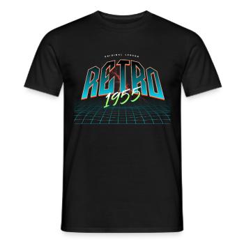 1955 Year of birth Year of birth - Men's T-Shirt - black - Front - AI Model Male 178 light (178cm)