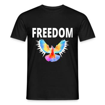 Freedom Freiheit Taube Geschenk Lustig - Männer T-Shirt - Schwarz - Vorne - AI Model Male 178 light (178cm)