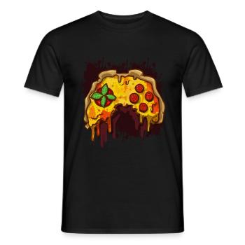 Pizza Gaming Controller Gamer - T-shirt homme - noir - Devant - AI Model Male 178 light (178cm)