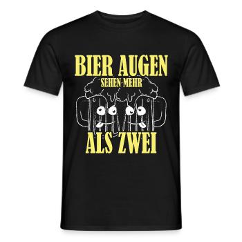 Alkohol Spruch Bier Augen sehen mehr als zwei - Männer T-Shirt - Schwarz - Vorne - AI Model Male 178 light (178cm)