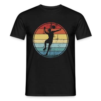 Volleyball volleyball player spike - Men's T-Shirt - black - Front - AI Model Male 178 light (178cm)