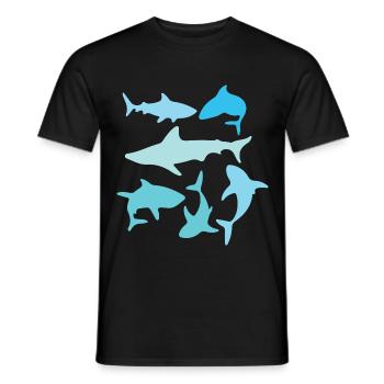 Sharks - Men's T-Shirt - black - Front - AI Model Male 178 light (178cm)