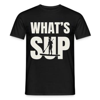 Stand up Paddling SUP Paddleboarding, Paddle - Men's T-Shirt - black - Front - AI Model Male 178 light (178cm)