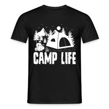 Camping Motorhome Van Vintage in caravan caravan - Men's T-Shirt - black - Front - AI Model Male 178 light (178cm)