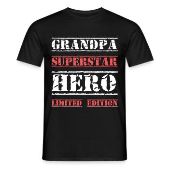 Meilleure citation de grand-père étoile - T-shirt homme - noir - Devant - AI Model Male 178 light (178cm)