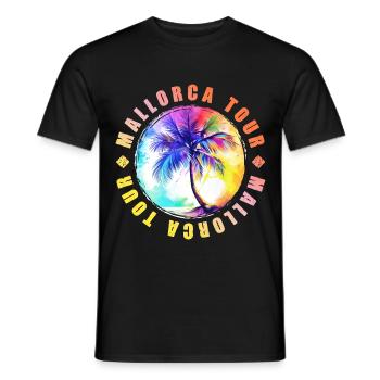 Visite de Majorque colorée - T-shirt homme - noir - Devant - AI Model Male 178 light (178cm)