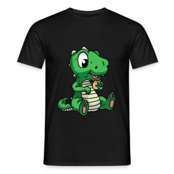 Dino Dragon Fantasy Child Cookies Birthday Gift - Men's T-Shirt - black - Front - AI Model Male 178 light (178cm)