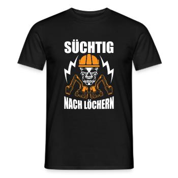 T-shirt Excavator - accro aux trous - T-shirt homme - noir - Devant - AI Model Male 178 light (178cm)