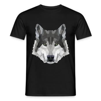 POLYGON WOLF WOLVES HUSKY PACK DOG PACK PACK - Men's T-Shirt - black - Front - AI Model Male 178 light (178cm)