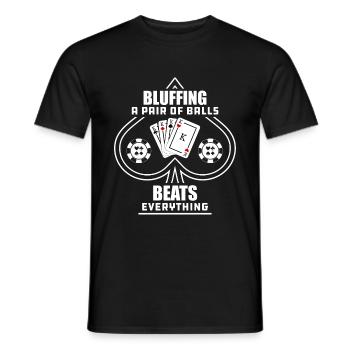 Poker Pokern Kartenspiel Pokerface Geschenk - Männer T-Shirt - Schwarz - Vorne - AI Model Male 178 light (178cm)