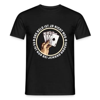 Poker Pokern Kartenspiel Pokerface Geschenk - Männer T-Shirt - Schwarz - Vorne - AI Model Male 178 light (178cm)